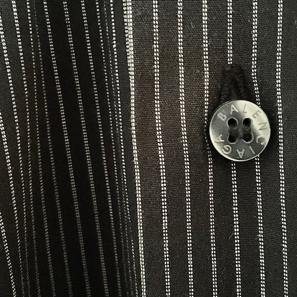 Balenciaga Men’s Button down shirt Pinstripe Black White 100% cotton FLAW XL - Picture 12 of 14